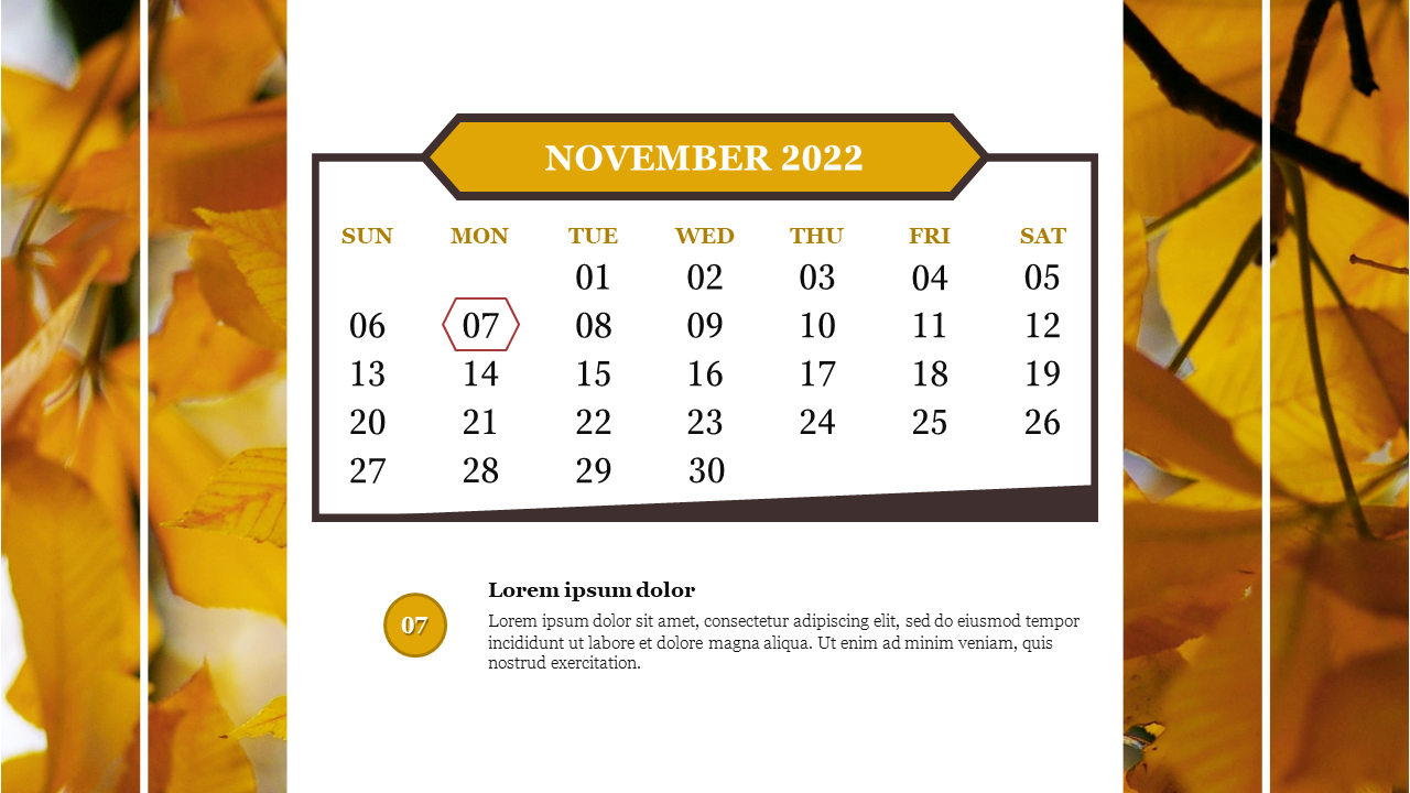 November 2022 Monthly Planner Presentation